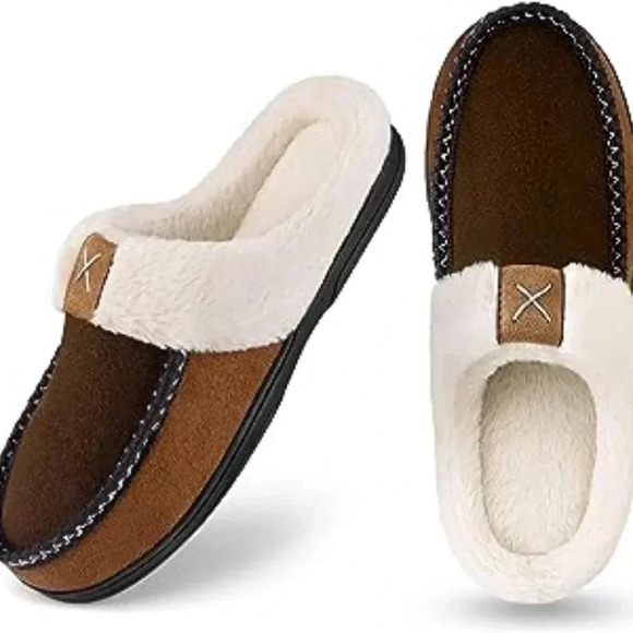 Men\'s Cozy Memory Foam Slippers,Fuzzy Wool-Like Plush Fleece Lined House Slipper main image 11